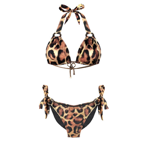 Bikini con Estampado de Leopardo - Deessa Ibiza