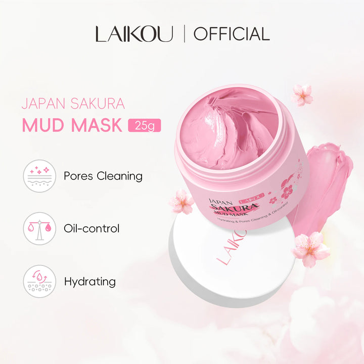Mascarilla de Barro LAIKOU Sakura 25g - Limpieza Profunda