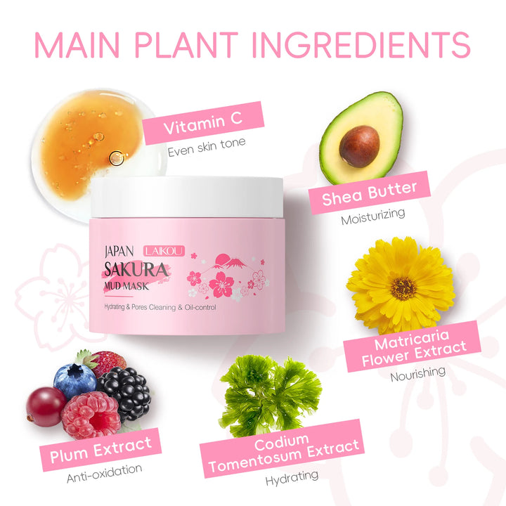 Mascarilla de Barro LAIKOU Sakura 25g - Limpieza Profunda