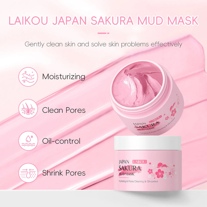 Mascarilla de Barro LAIKOU Sakura 25g - Limpieza Profunda